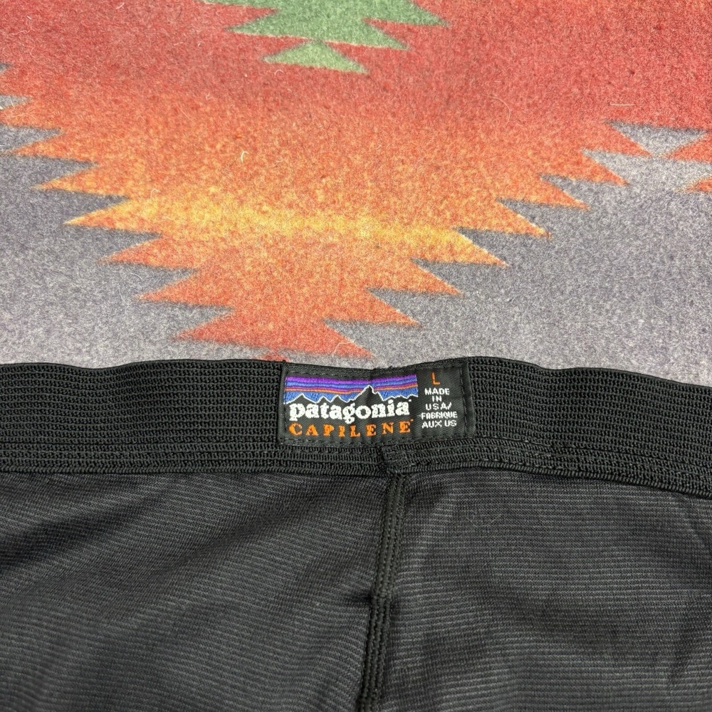 Vintage Patagonia Pants Women's Large Black Capilene Baselayer USA Lightweight - Picture 7 of 11
